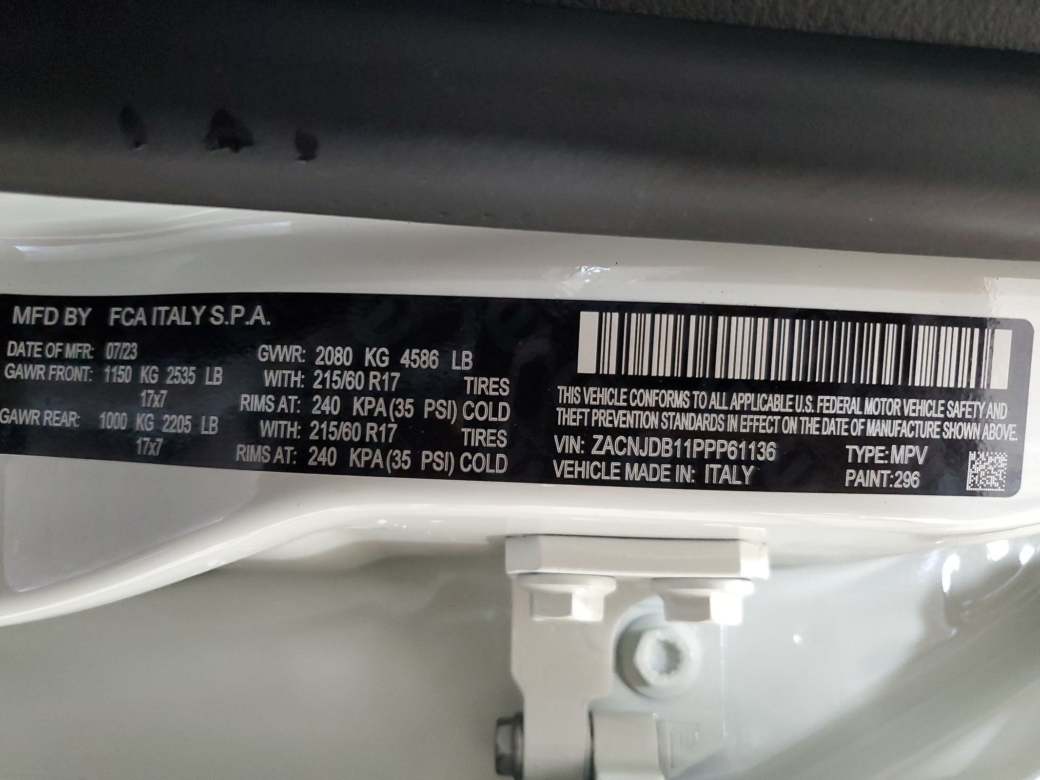 ZACNJDB11PPP61136 2023 Jeep Renegade Latitude