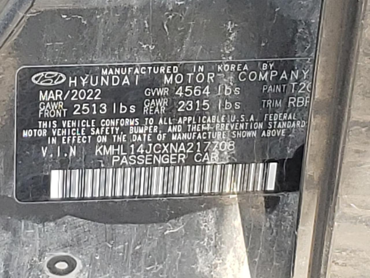 2022 Hyundai Sonata N Line VIN: KMHL14JCXNA217708 Lot: 59517374