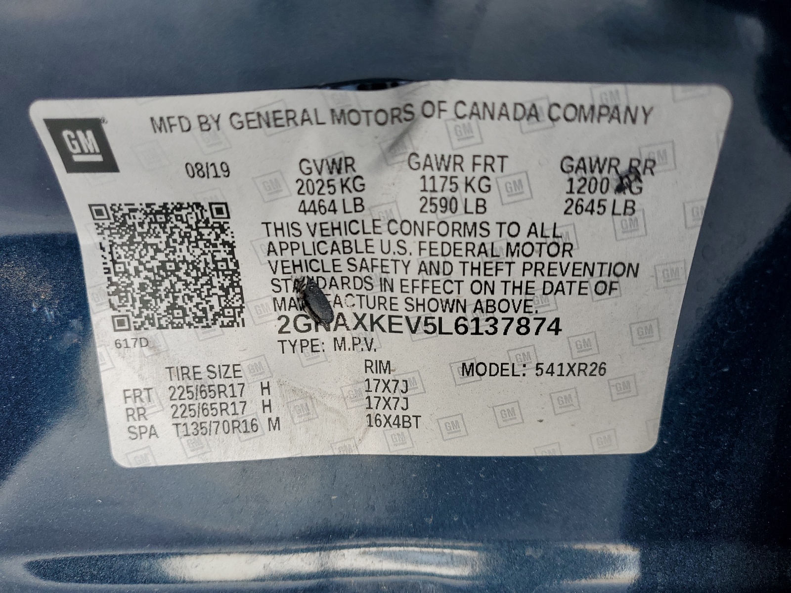 2020 Chevrolet Equinox Lt vin: 2GNAXKEV5L6137874