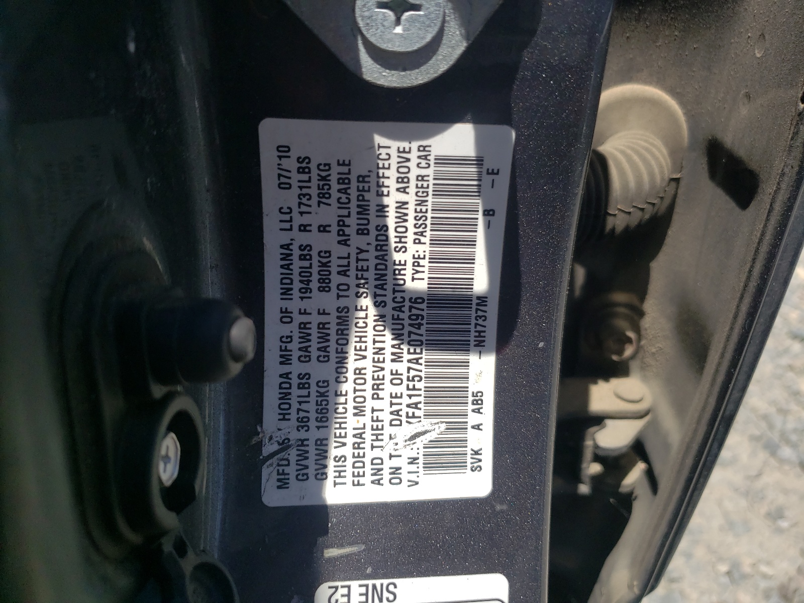 19XFA1F57AE074976 2010 Honda Civic Lx