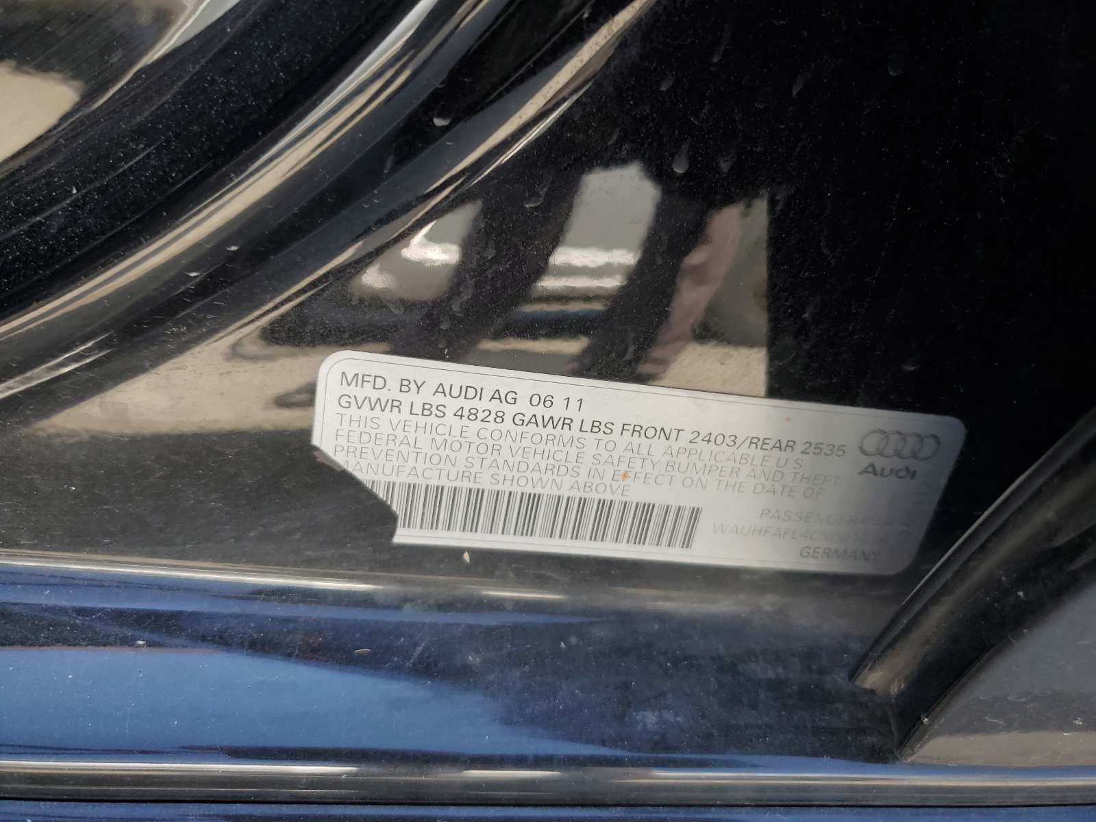 WAUHFAFL4CN001438 2012 Audi A4 Premium Plus