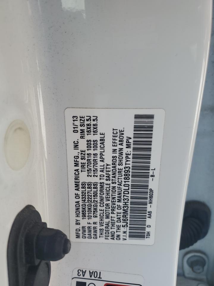 2013 Honda Cr-V Lx VIN: 5J6RM3H37DL018893 Lot: 60457614