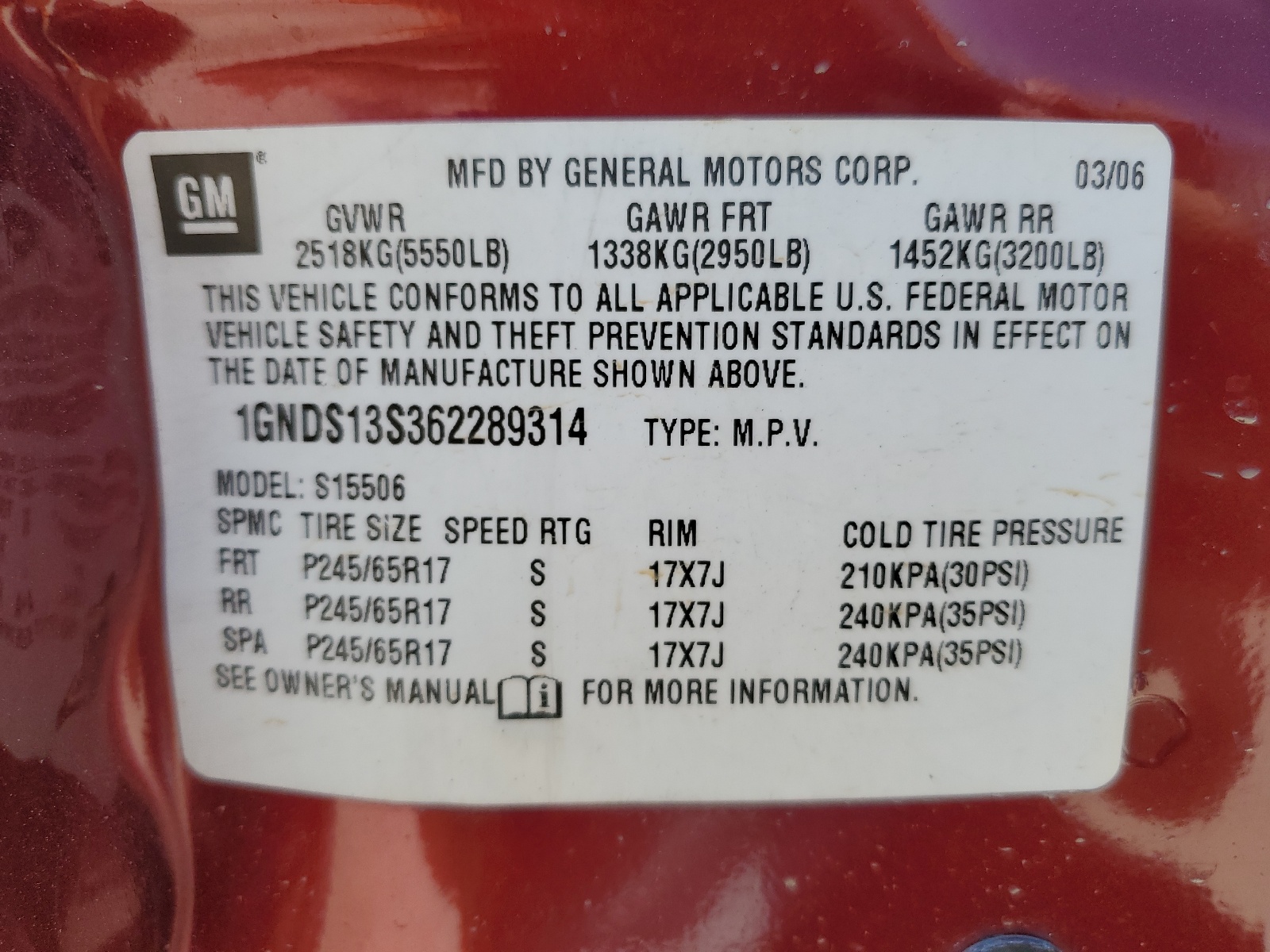 1GNDS13S362289314 2006 Chevrolet Trailblazer Ls