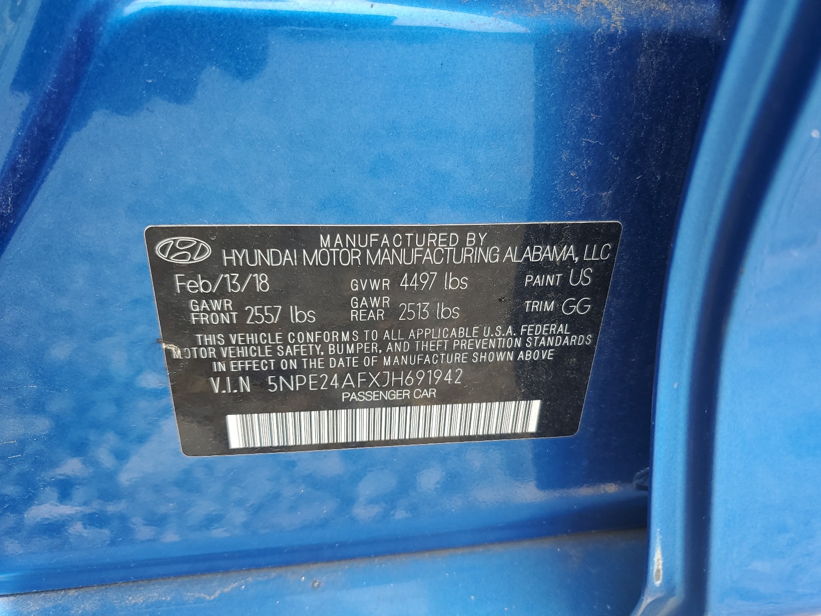 5NPE24AFXJH691942 2018 Hyundai Sonata Se