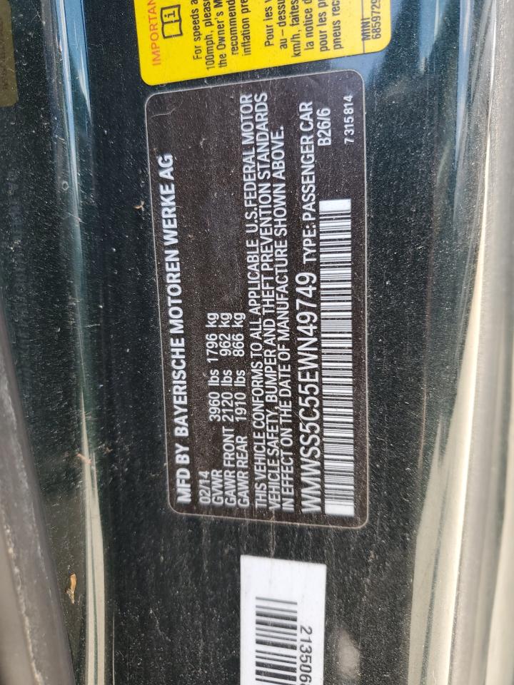 2014 Mini Cooper S Paceman VIN: WMWSS5C55EWN49749 Lot: 60774614