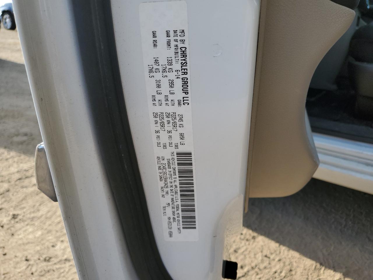 2014 Chrysler Town & Country Touring VIN: 2C4RC1BG1ER443429 Lot: 58494164