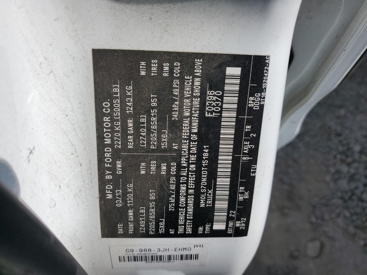 2013 Ford Transit Connect Xlt VIN: NM0LS7DNXDT151841 Lot: 86526155