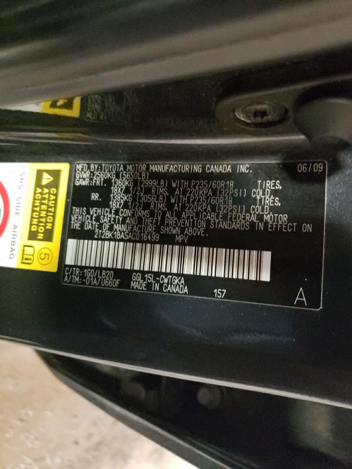 2010 Lexus Rx 350 VIN: 2T2BK1BA5AC016499 Lot: 57207794