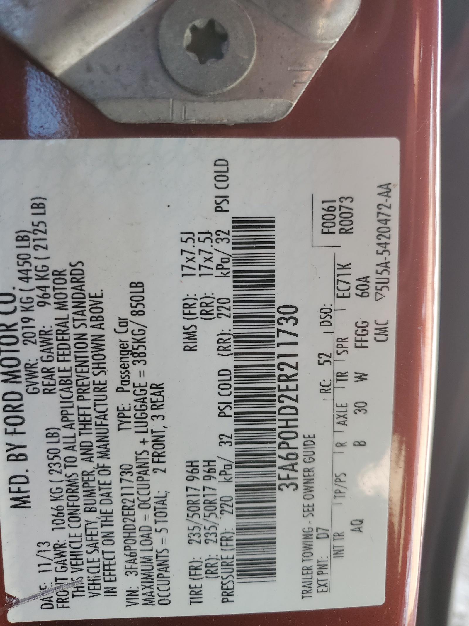 3FA6P0HD2ER211730 2014 Ford Fusion Se