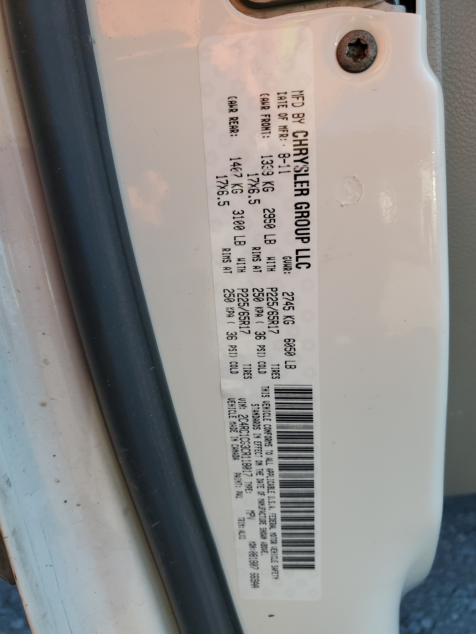 2C4RC1CG3CR118017 2012 Chrysler Town & Country Touring L