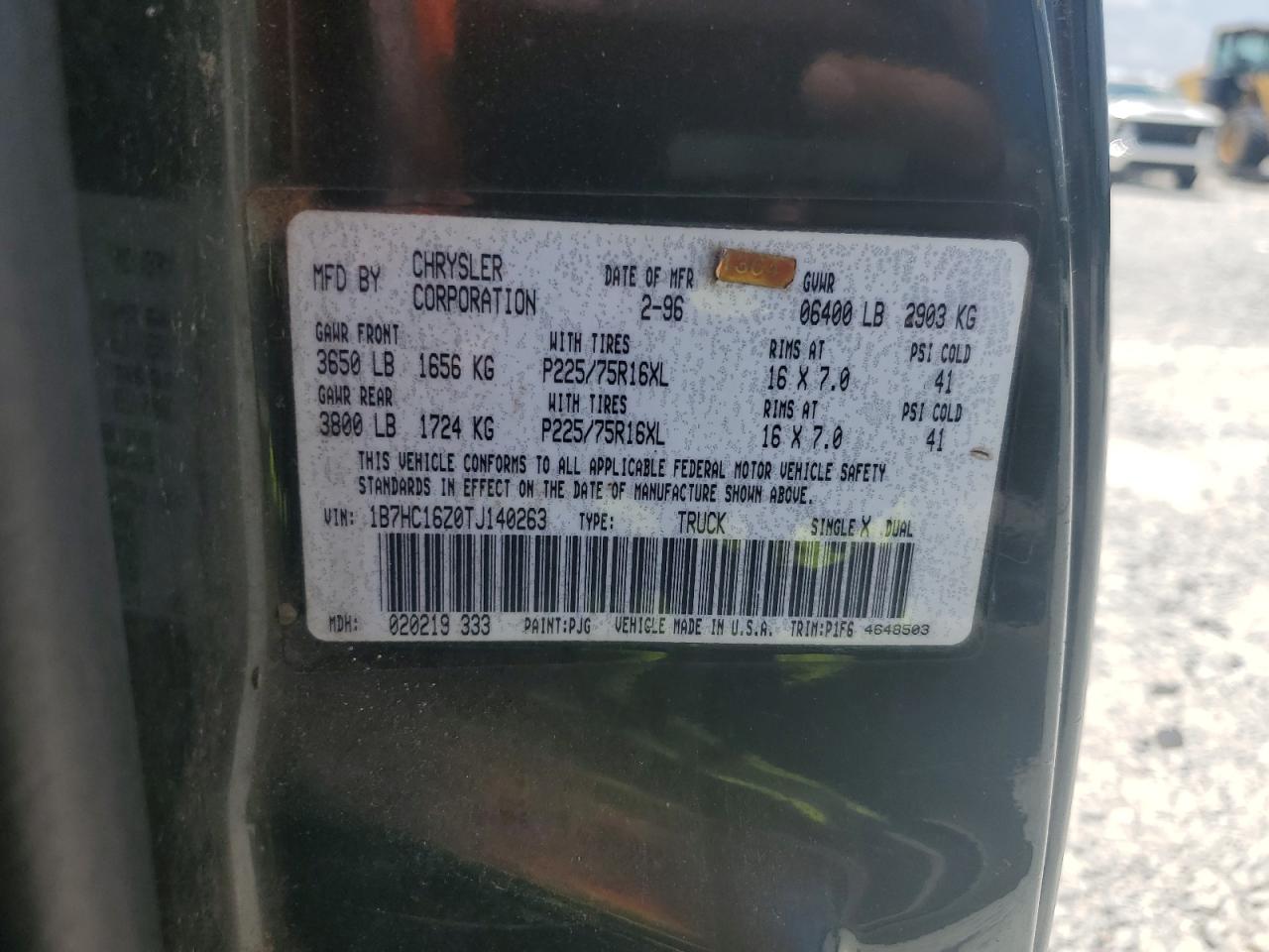 1B7HC16Z0TJ140263 1996 Dodge Ram 1500