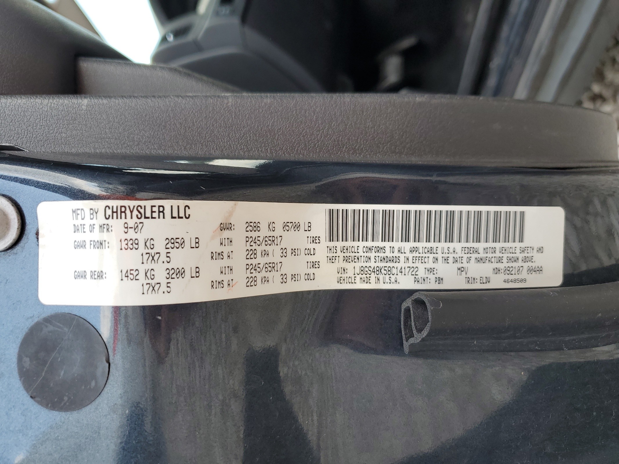 1J8GS48K58C141722 2008 Jeep Grand Cherokee Laredo