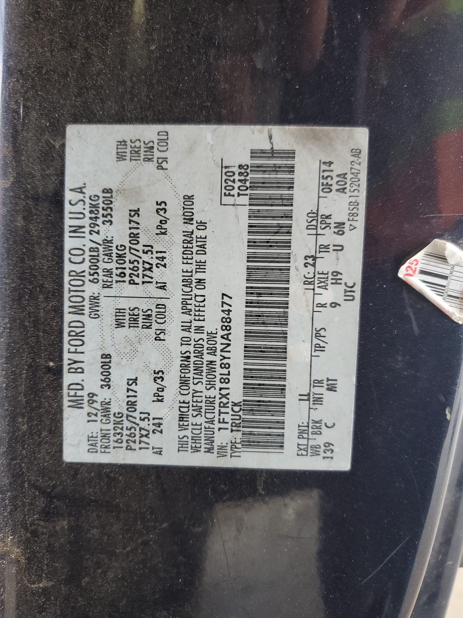 1FTRX18L8YNA88477 2000 Ford F150