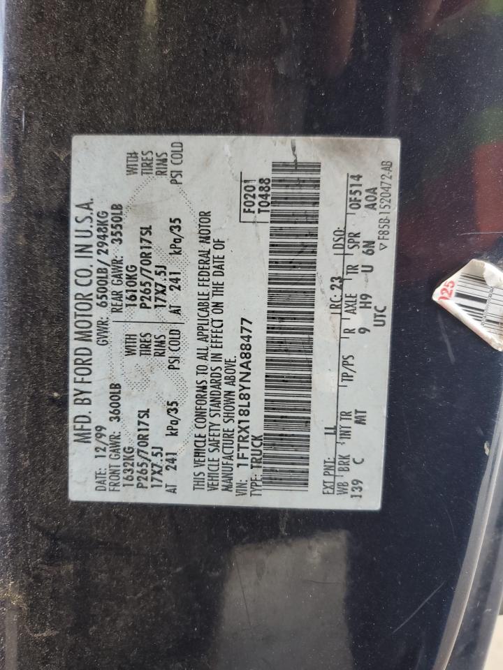 2000 Ford F150 VIN: 1FTRX18L8YNA88477 Lot: 60002124