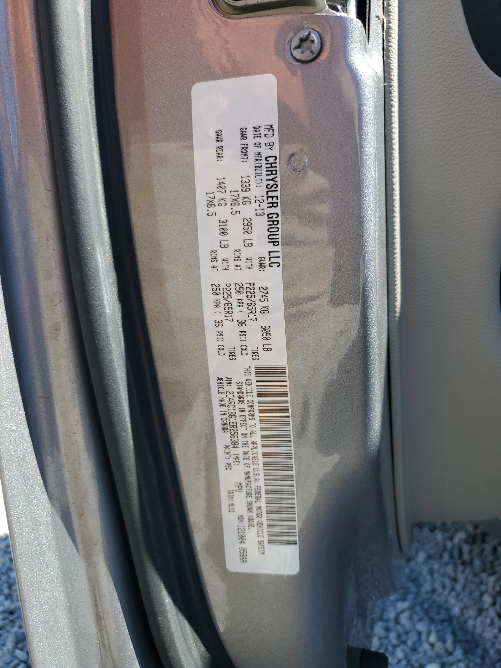 2C4RC1BG1ER256384 2014 Chrysler Town & Country Touring