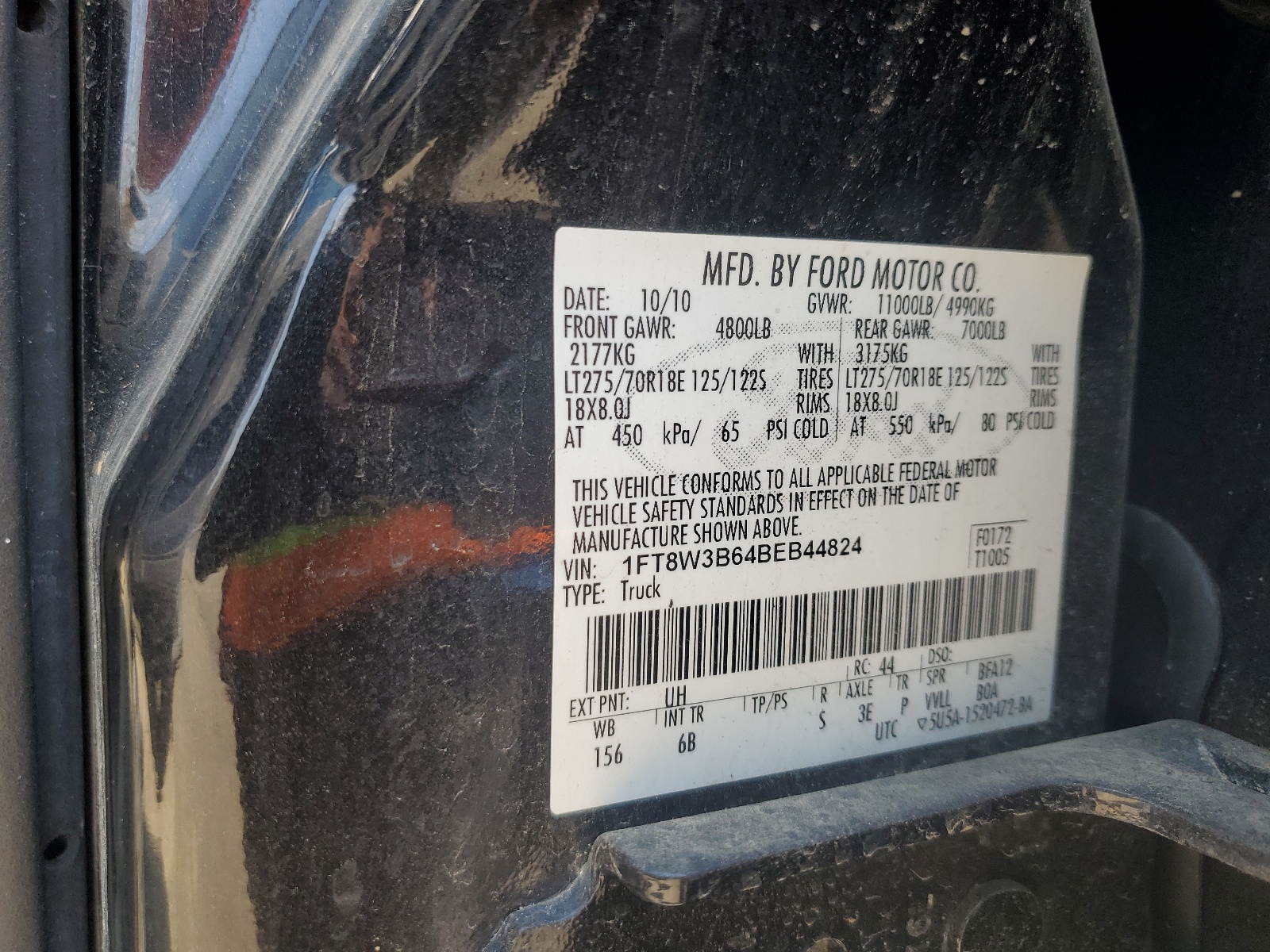 1FT8W3B64BEB44824 2011 Ford F350 Super Duty