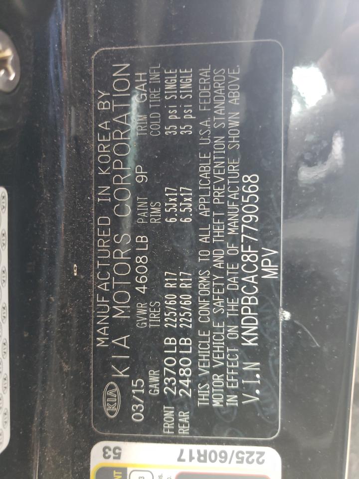 2015 Kia Sportage Lx VIN: KNDPBCAC8F7790568 Lot: 60564364