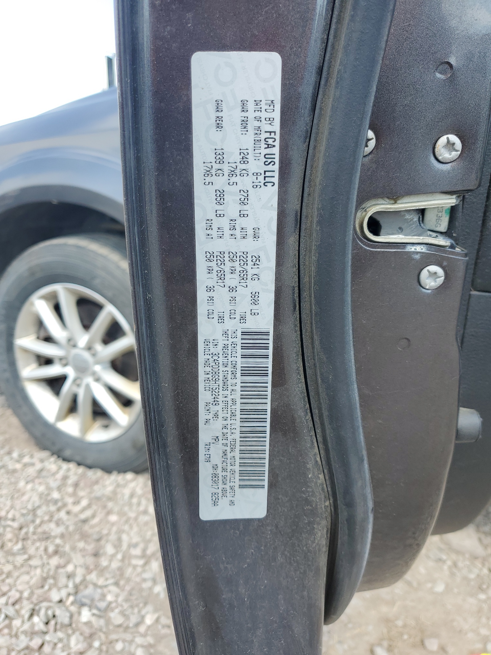 3C4PDDBG9HT522449 2017 Dodge Journey Sxt