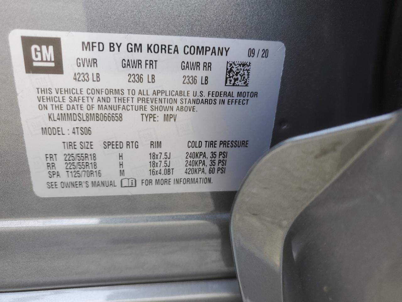 2021 Buick Encore Gx Select VIN: KL4MMDSL8MB066658 Lot: 58379784