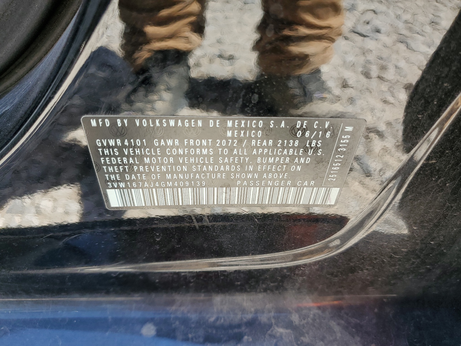 3VW167AJ4GM409139 2016 Volkswagen Jetta S