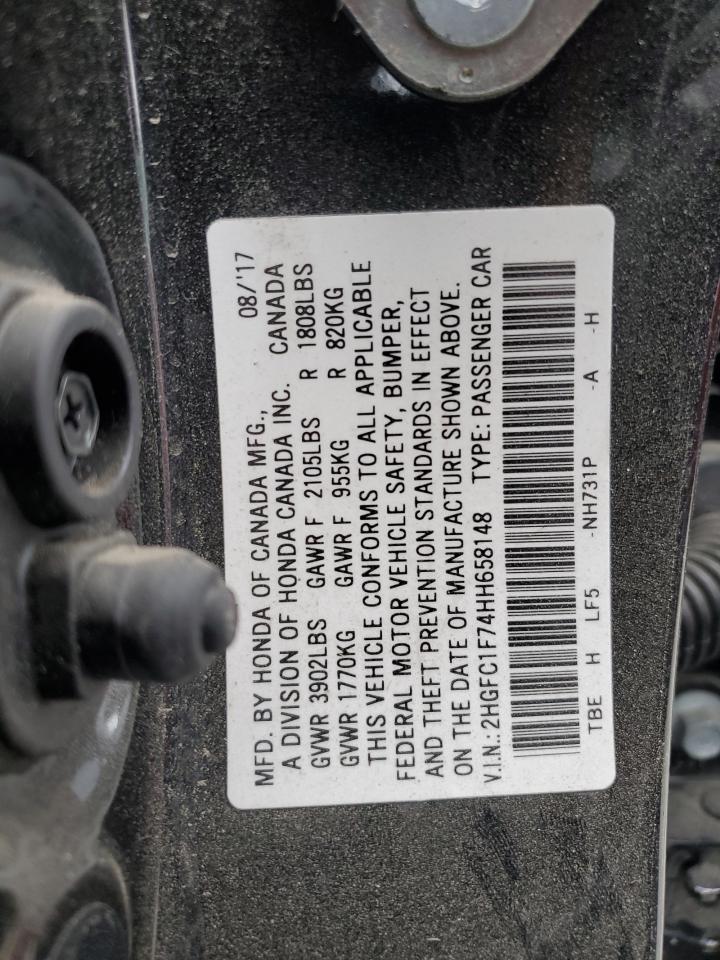 2HGFC1F74HH658148 2017 Honda Civic Exl