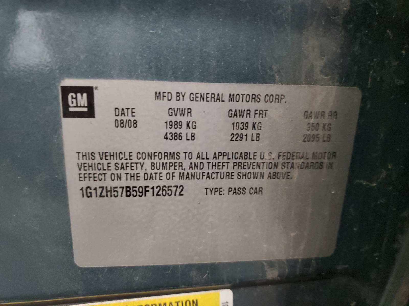 1G1ZH57B59F126572 2009 Chevrolet Malibu 1Lt