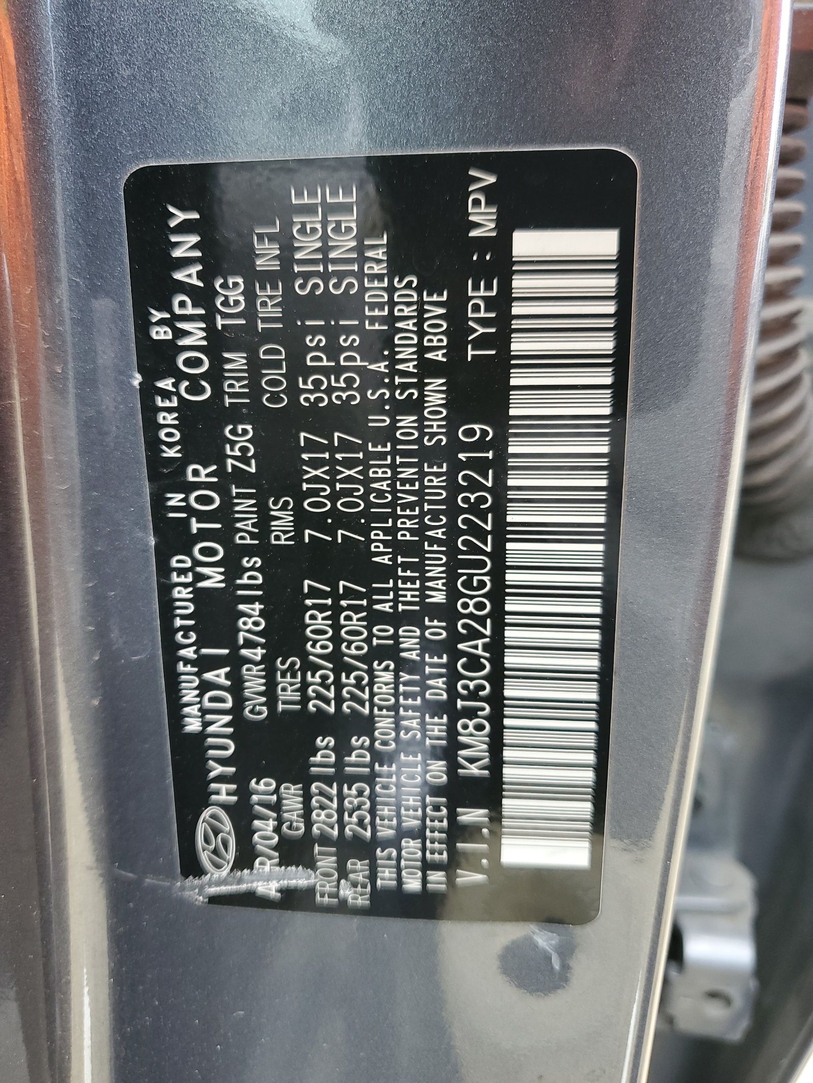 KM8J3CA28GU223219 2016 Hyundai Tucson Limited