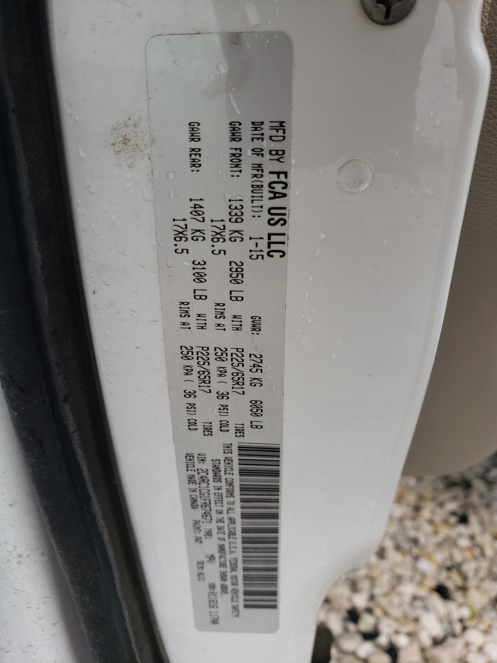 2C4RC1CG1FR674671 2015 Chrysler Town & Country Touring L