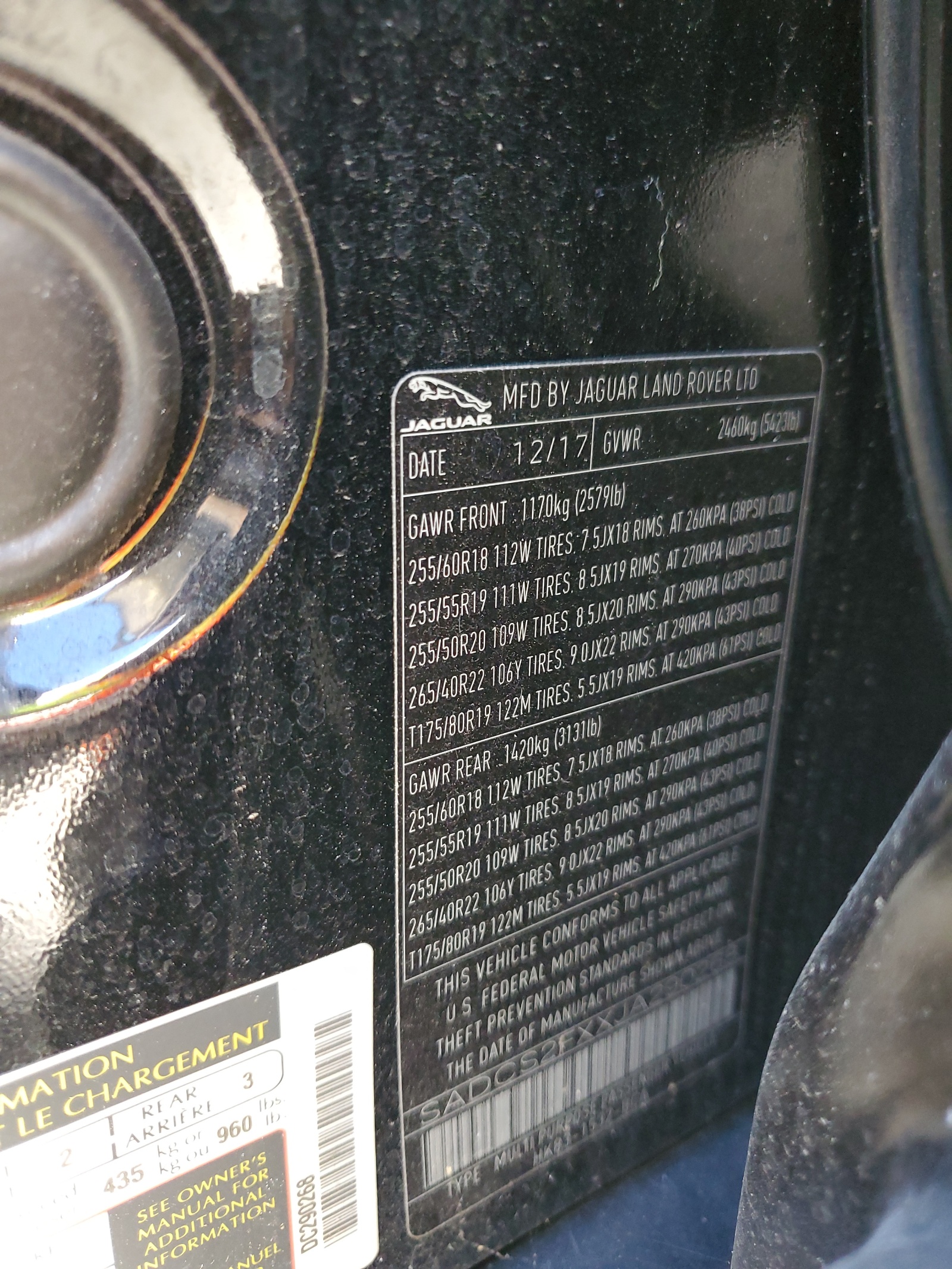 SADCS2FXXJA290268 2018 Jaguar F-Pace