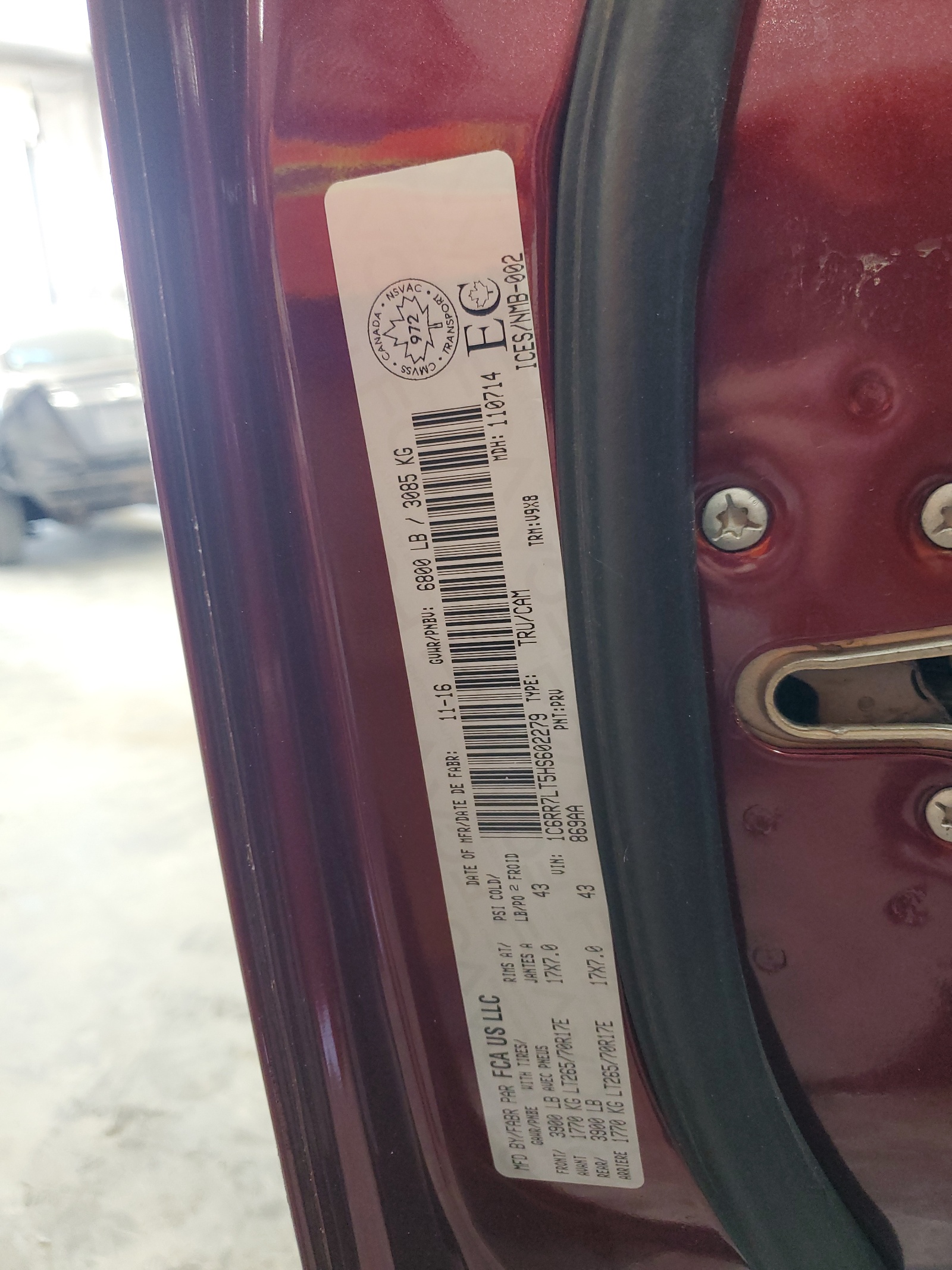 1C6RR7LT5HS602279 2017 Ram 1500 Slt