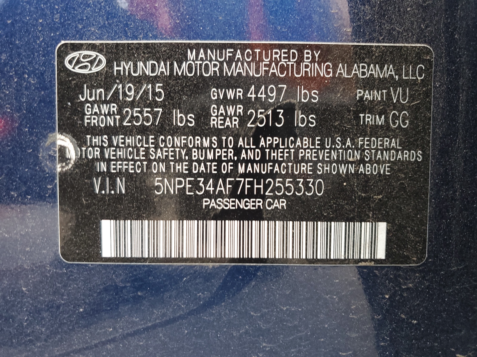 5NPE34AF7FH255330 2015 Hyundai Sonata Sport