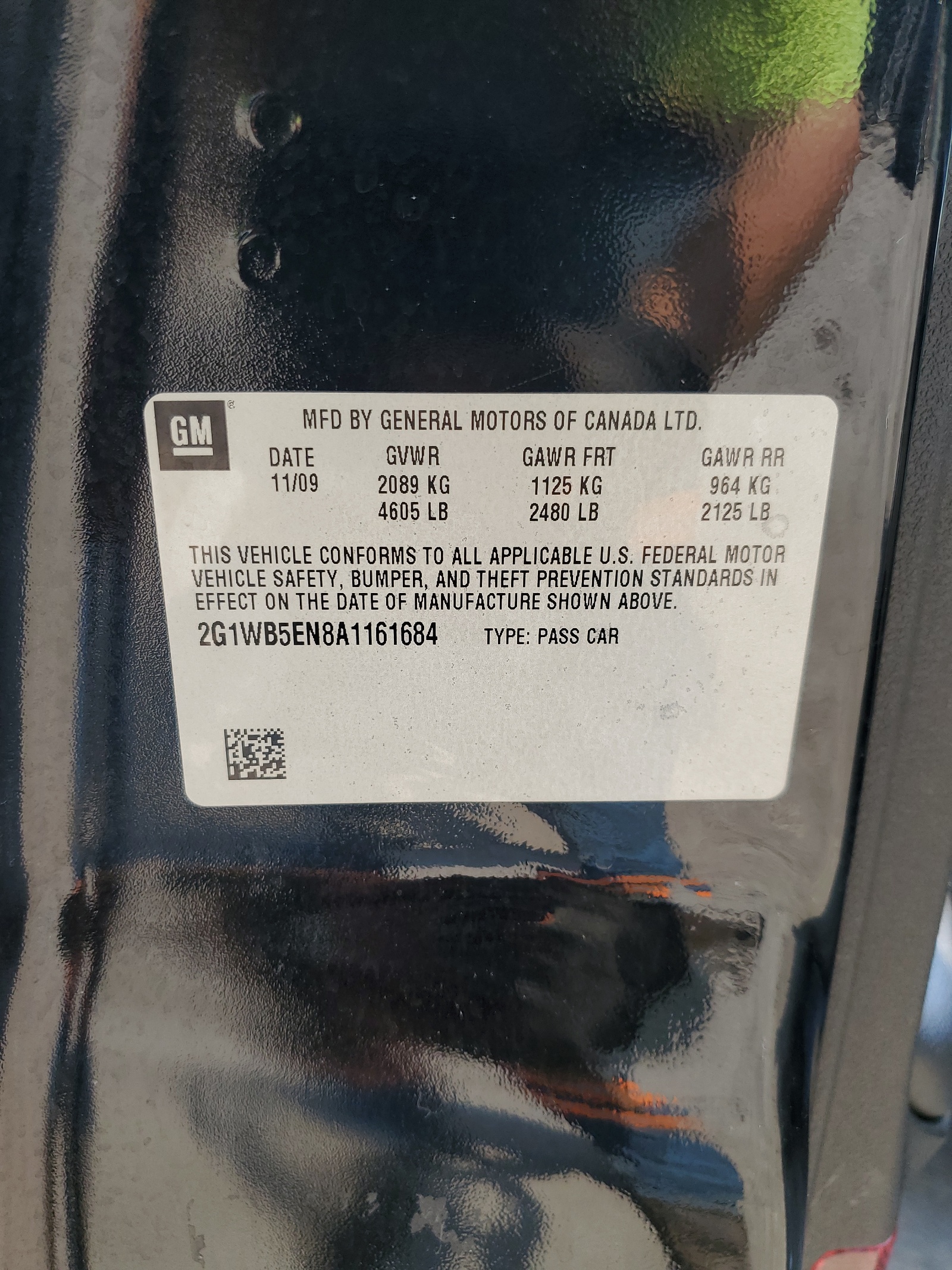 2G1WB5EN8A1161684 2010 Chevrolet Impala Lt