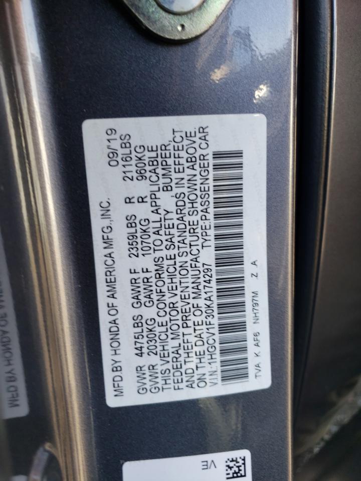 1HGCV1F30KA174297 2019 Honda Accord Sport