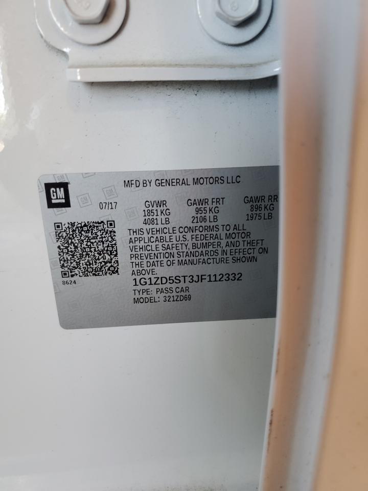 1G1ZD5ST3JF112332 CHEVROLET MALIBU 2018