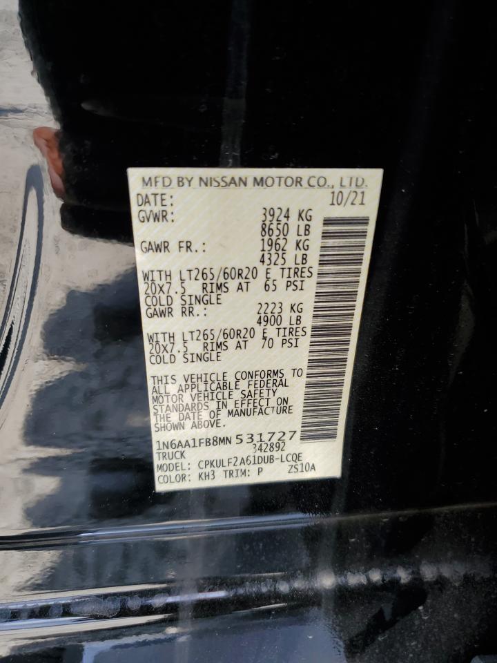2021 Nissan Titan Xd Sv VIN: 1N6AA1FB8MN531727 Lot: 62102265