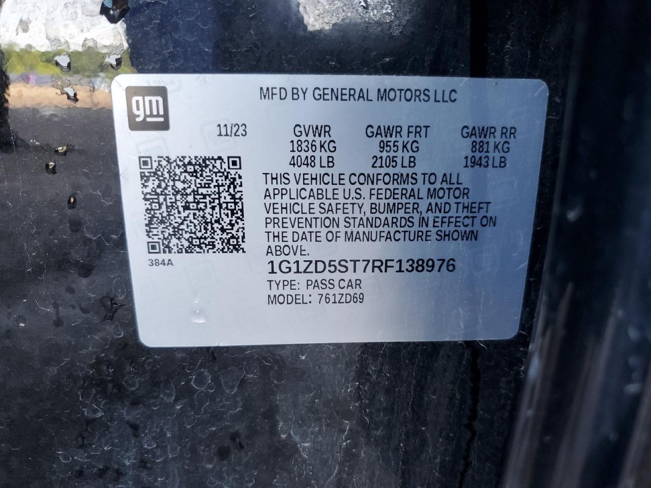 1G1ZD5ST7RF138976 CHEVROLET MALIBU 2024