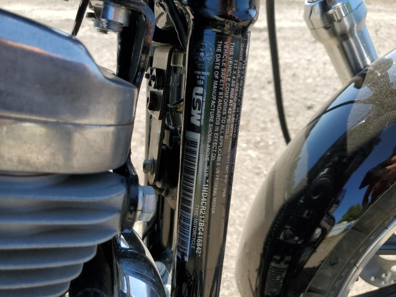 2011 Harley-Davidson Xl883 L VIN: 1HD4CR217BC416842 Lot: 61043005
