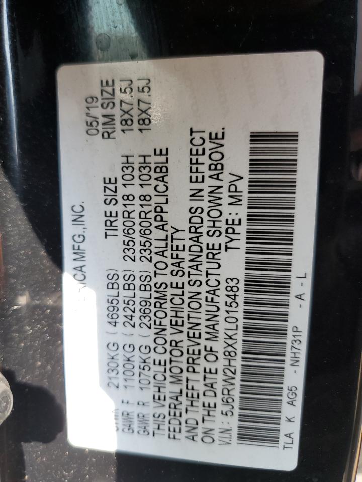 5J6RW2H8XKL015483 HONDA CRV 2019