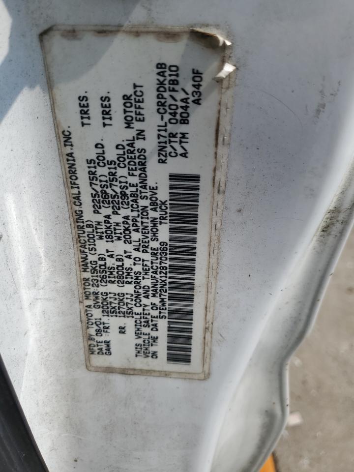 2001 Toyota Tacoma Xtracab VIN: 5TEWM72NX1Z870369 Lot: 62154035