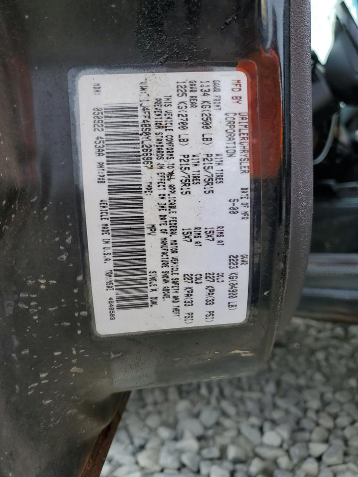2000 Jeep Cherokee Sport VIN: 1J4FF48S0YL266967 Lot: 60849425