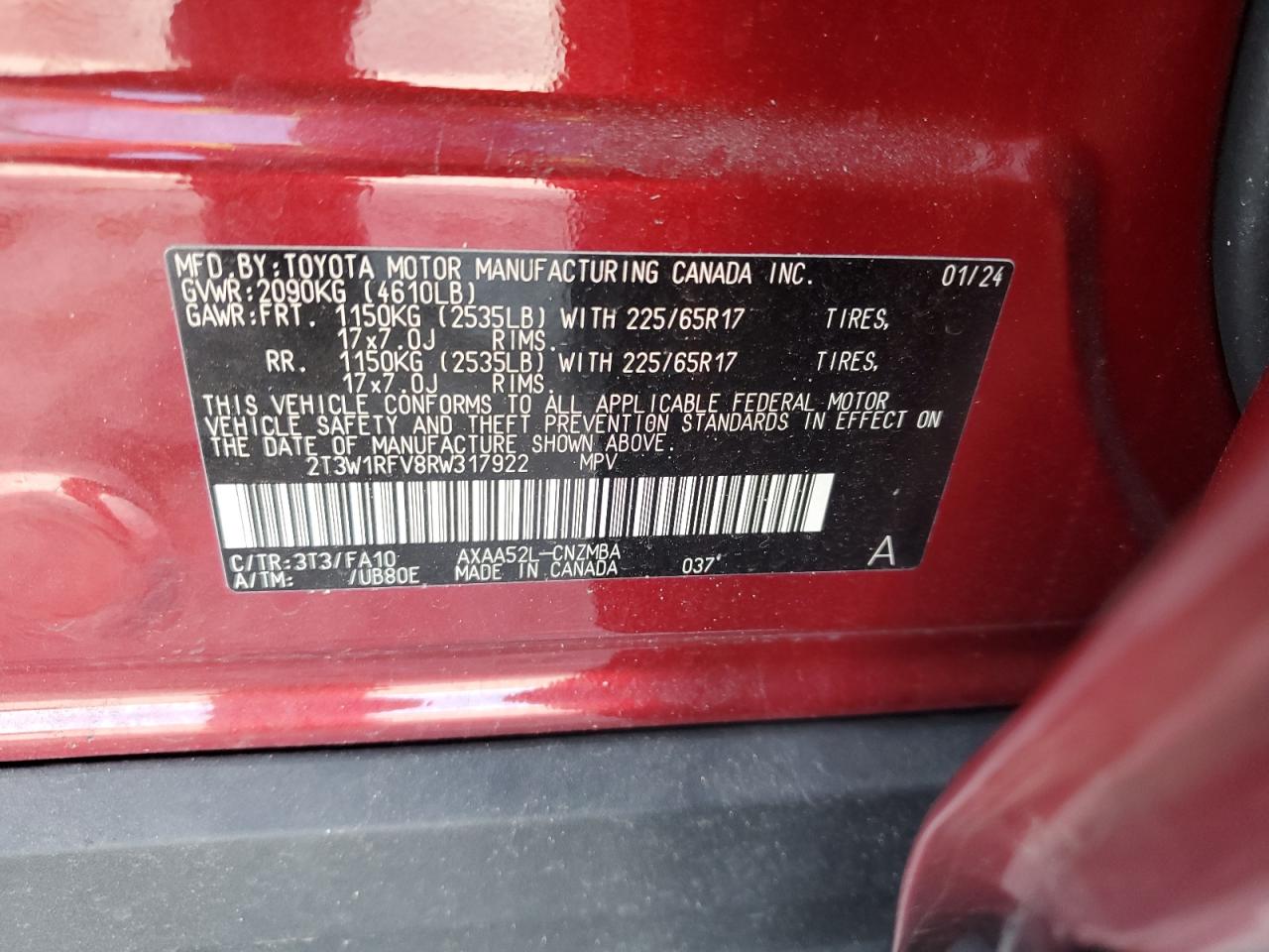 TOYOTA ALL OTHER 2014 VIN 2T3W1RFV8RW317922 photo 14