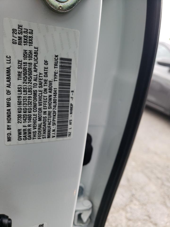 5FPYK3F74LB014841 HONDA RIDGELINE 2020