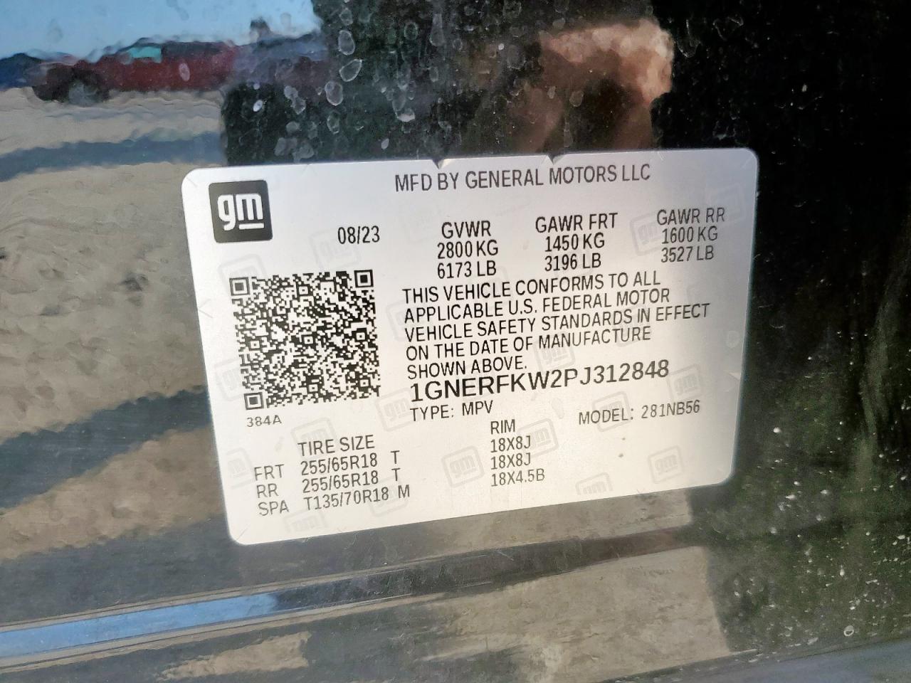 1GNERFKW2PJ312848 CHEVROLET TRAVERSE 2023