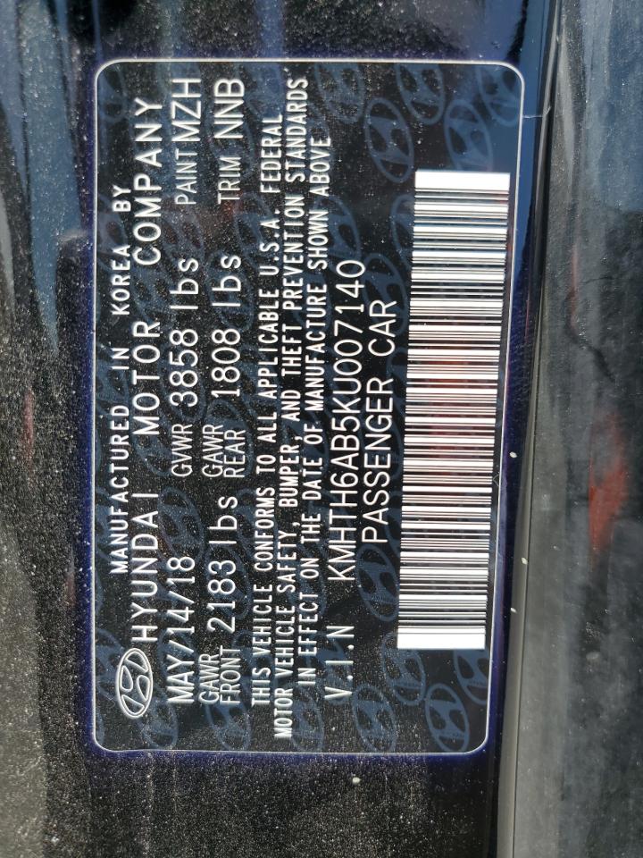 2019 Hyundai Veloster Turbo VIN: KMHTH6AB5KU007140 Lot: 60448645