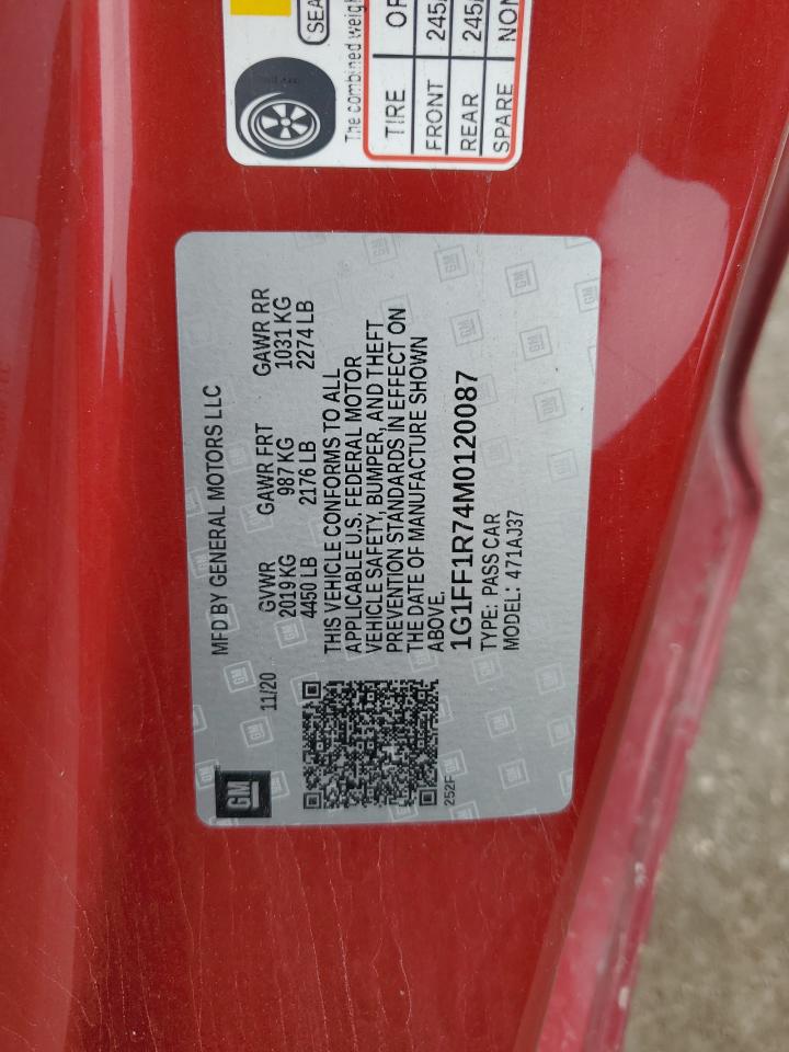 1G1FF1R74M0120087 CHEVROLET CAMARO 2021