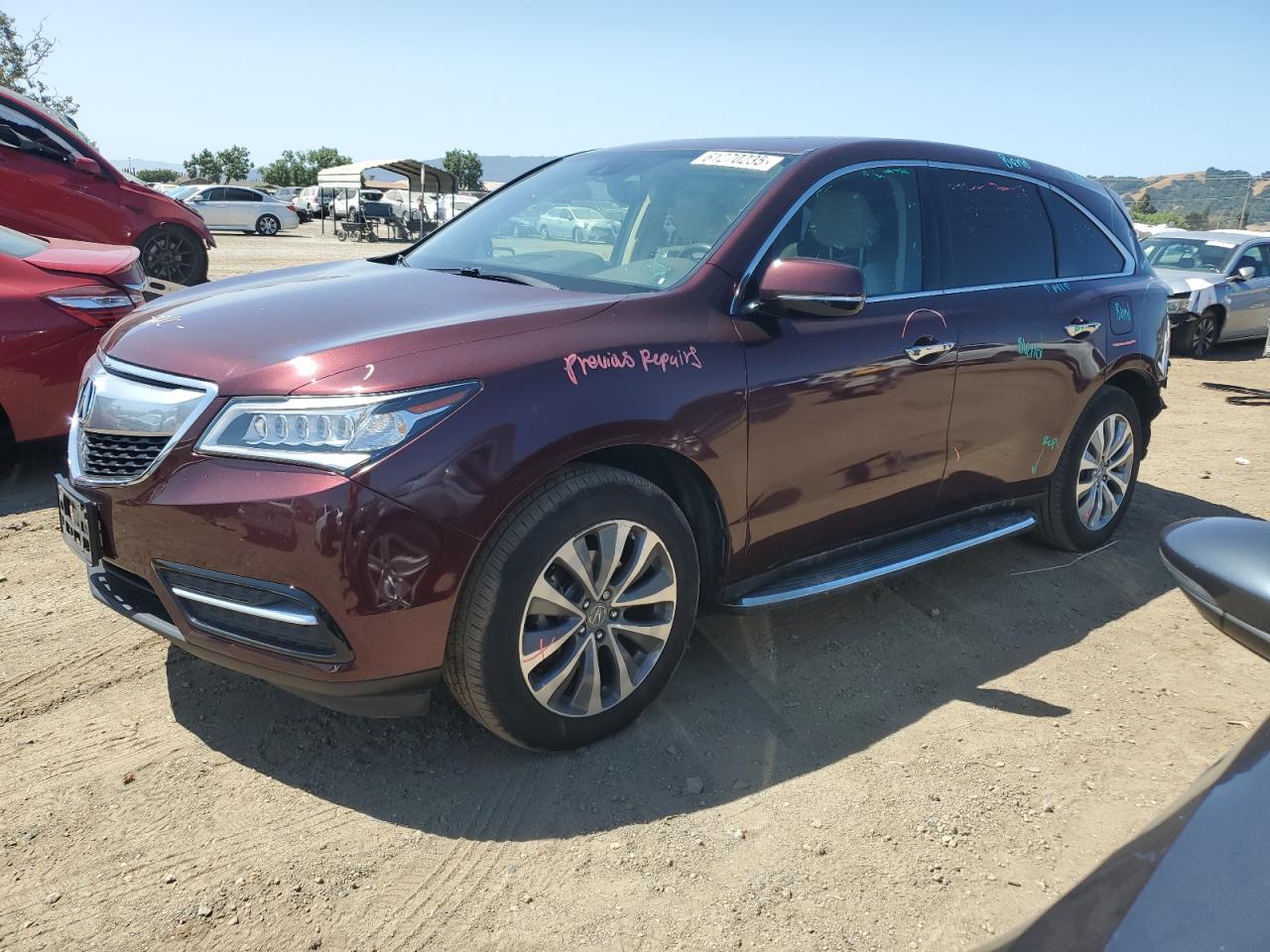 2015 Acura Mdx Technology на продаже в San Martin, CA - Rear End