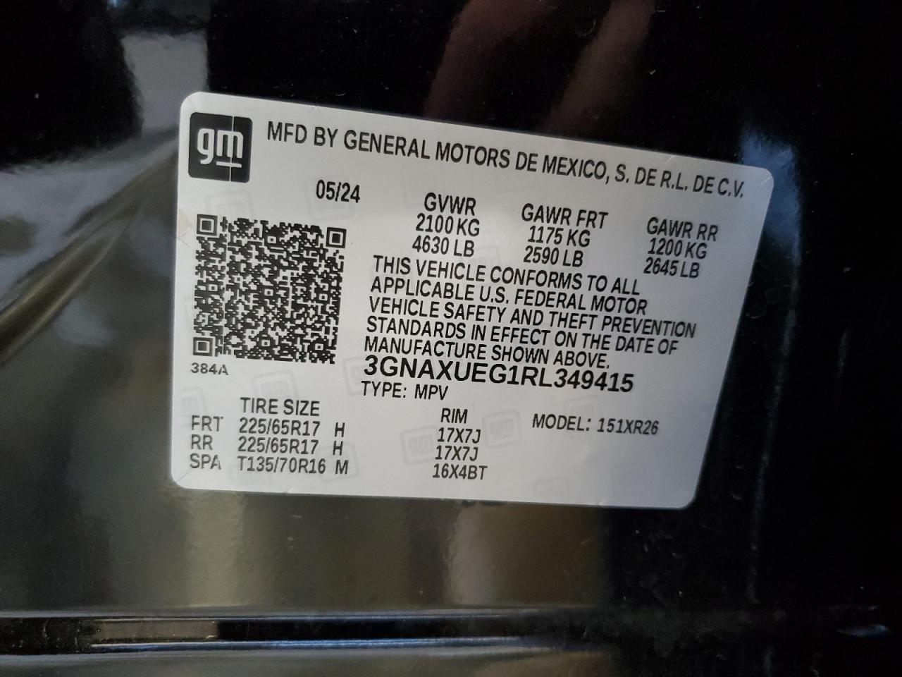 3GNAXUEG1RL349415 CHEVROLET EQUINOX 2024
