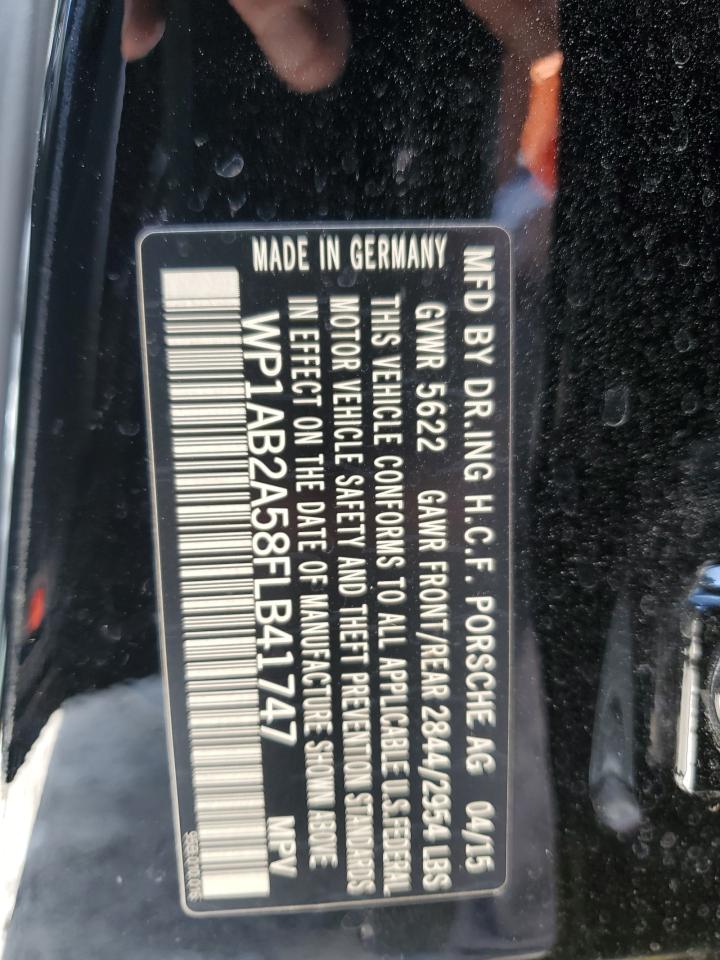 2015 Porsche Macan S VIN: WP1AB2A58FLB41747 Lot: 61950805