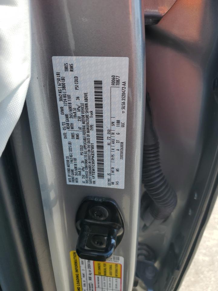 2023 Ford F150 Supercrew VIN: 1FTEW1C85PKE57851 Lot: 62468645