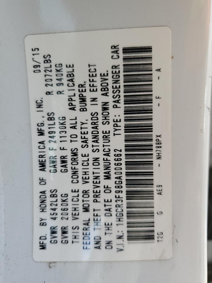 1HGCR3F98GA006662 HONDA ACCORD 2016